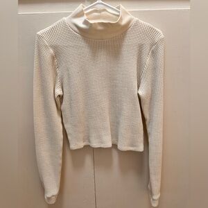 Aerie Light Cream Cable Knit Sweater